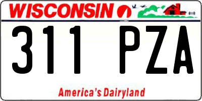 WI license plate 311PZA