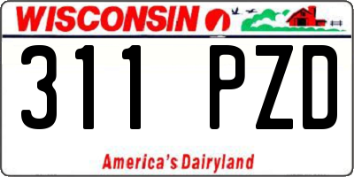 WI license plate 311PZD