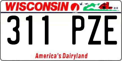 WI license plate 311PZE