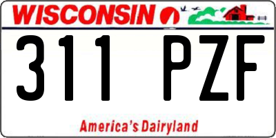 WI license plate 311PZF