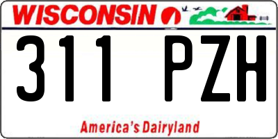 WI license plate 311PZH