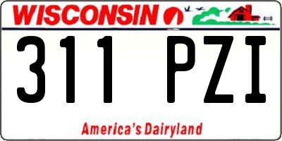 WI license plate 311PZI