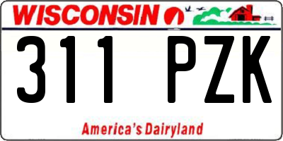WI license plate 311PZK