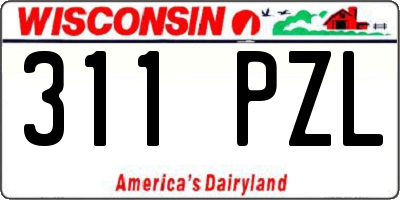 WI license plate 311PZL