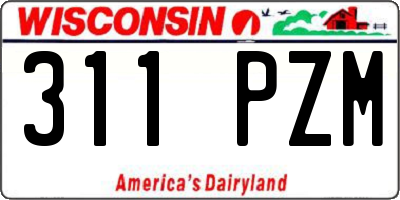 WI license plate 311PZM