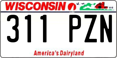 WI license plate 311PZN