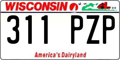 WI license plate 311PZP
