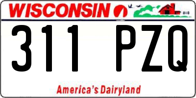 WI license plate 311PZQ