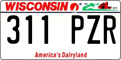 WI license plate 311PZR