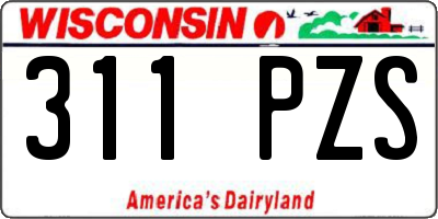 WI license plate 311PZS