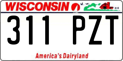WI license plate 311PZT