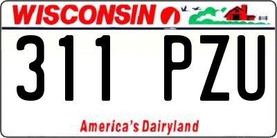 WI license plate 311PZU