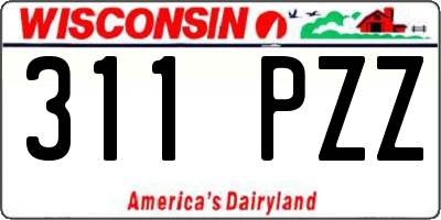 WI license plate 311PZZ
