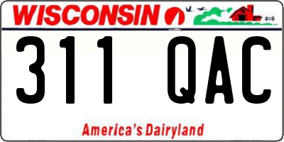 WI license plate 311QAC