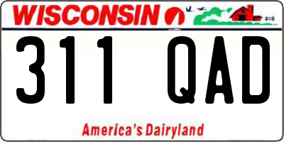 WI license plate 311QAD