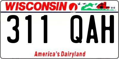 WI license plate 311QAH