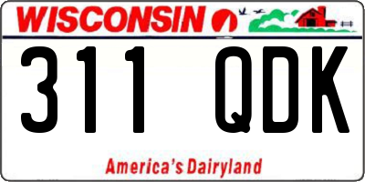 WI license plate 311QDK