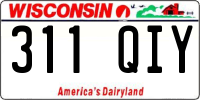 WI license plate 311QIY