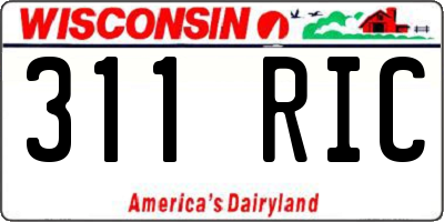 WI license plate 311RIC