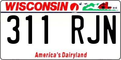WI license plate 311RJN