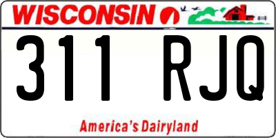WI license plate 311RJQ
