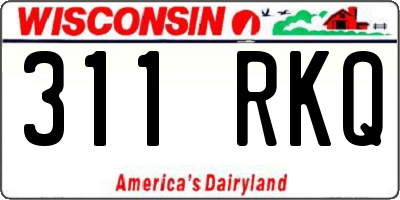 WI license plate 311RKQ