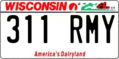 WI license plate 311RMY