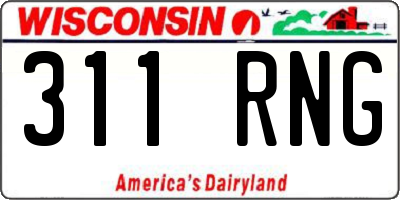 WI license plate 311RNG