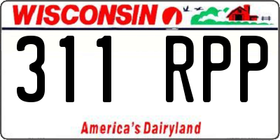 WI license plate 311RPP