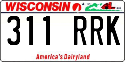 WI license plate 311RRK
