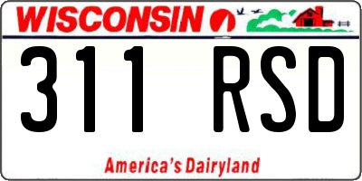 WI license plate 311RSD