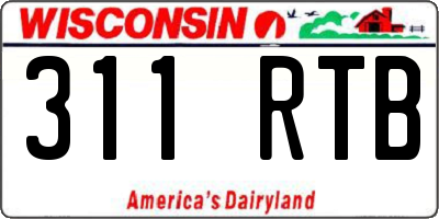 WI license plate 311RTB
