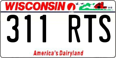 WI license plate 311RTS