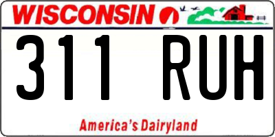 WI license plate 311RUH