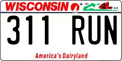 WI license plate 311RUN