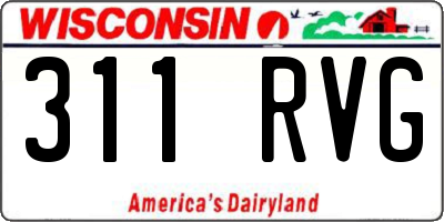 WI license plate 311RVG