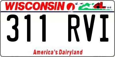 WI license plate 311RVI