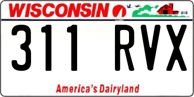 WI license plate 311RVX