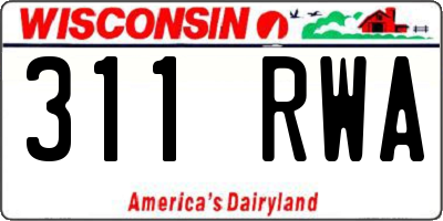 WI license plate 311RWA