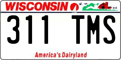 WI license plate 311TMS