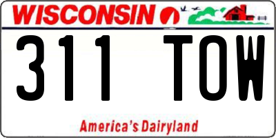 WI license plate 311TOW