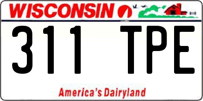 WI license plate 311TPE