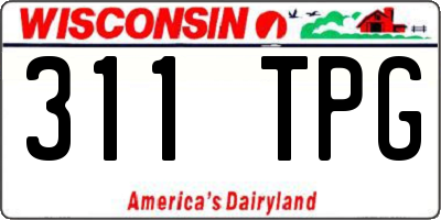 WI license plate 311TPG