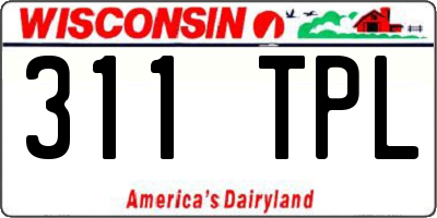 WI license plate 311TPL