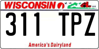 WI license plate 311TPZ