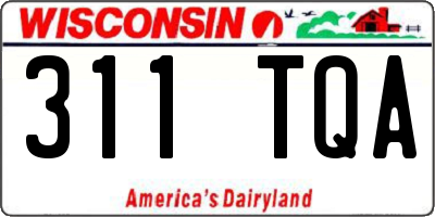 WI license plate 311TQA