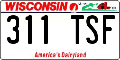 WI license plate 311TSF