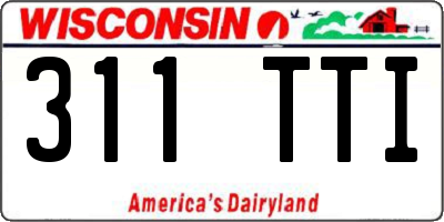 WI license plate 311TTI