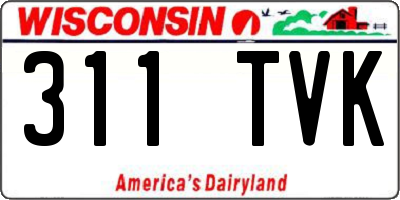WI license plate 311TVK