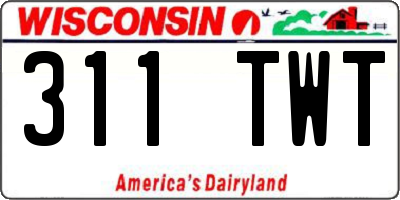 WI license plate 311TWT